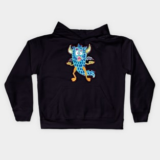 Halloween Fuzzy blue Cartoon Monster Kids Hoodie